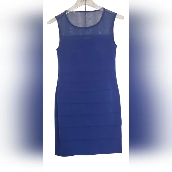 EN FOCUS STUDIOS, Women't Elegant Blue Sleeveless Dress strech Summer Size: 6 - Picture 3 of 6